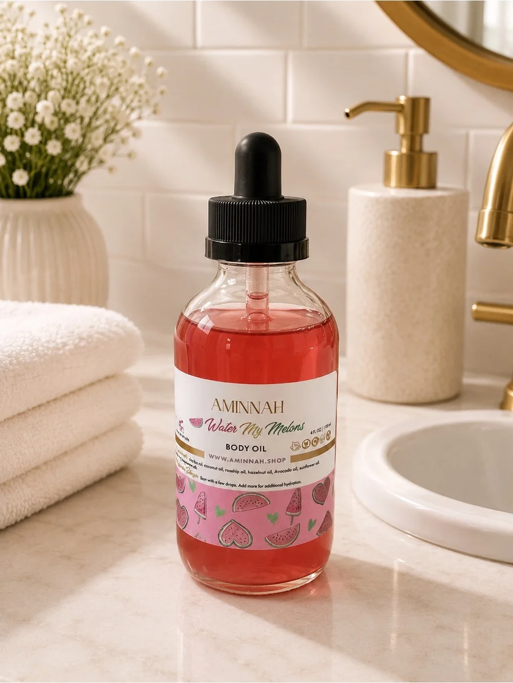 Aminnah Water My Melons Body Oil — Hydrating Body Oil
